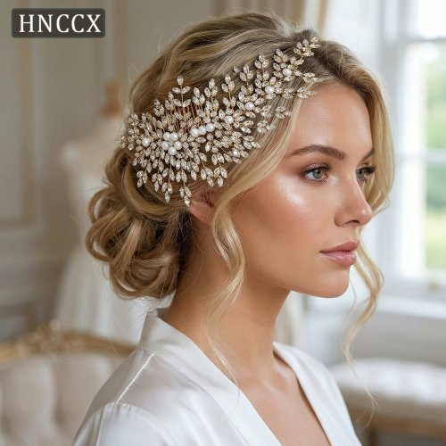 Afbeelding van Elegante Bruidskroon met Strass – Perfect voor Jouw Bruiloft