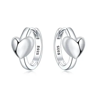 Image de Boucles d'oreilles Créoles Argent 925 - Étoile, Lune & Cœur