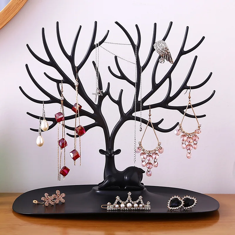 Afbeelding van Sieraden Display Stand Lade Boom Magazijnstellingen Oorbellen Kettingen Ringen Sieraden Dozen Case Desktop Organizer Houder Make Up Decor