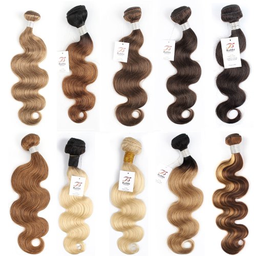 Afbeelding van Natuurlijke Menselijke Haar Extensie Body Wave Ombre Zwart-Bruin naar Blonde 613, 10-26 Inch Bundel voor Volle en Glanzende Look
