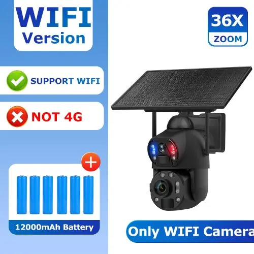 Image de Caméra de Sécurité Solaire 4K avec Zoom 36x et Suivi Automatique