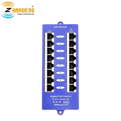 Image de Injecteur PoE 8 Ports Gigabit - Livraison Gratuite