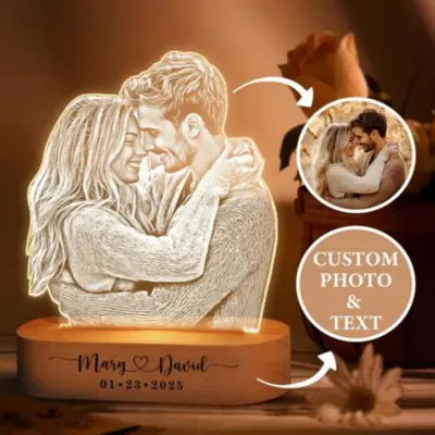 Image de Lampe Photo Personnalisée - Cadeau d'Amour Unique