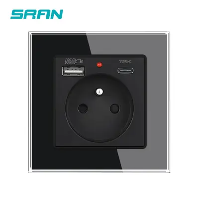 Image de Prise Murale USB Verre Trempé - Design Élégant & Pratique