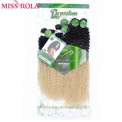 Image de Extensions de Cheveux Bouclés Synthétiques Ombrés - 6 Pièces