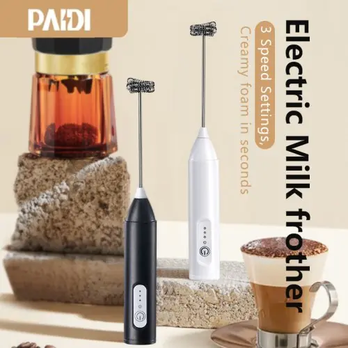 Image de Mousseur USB Rechargeable 3 Vitesses - Fouet Électrique pour Café & Crème