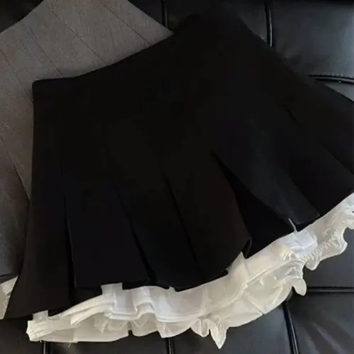 Image de Jupe Mini Noire à Volants - Style Kawaii Coréen