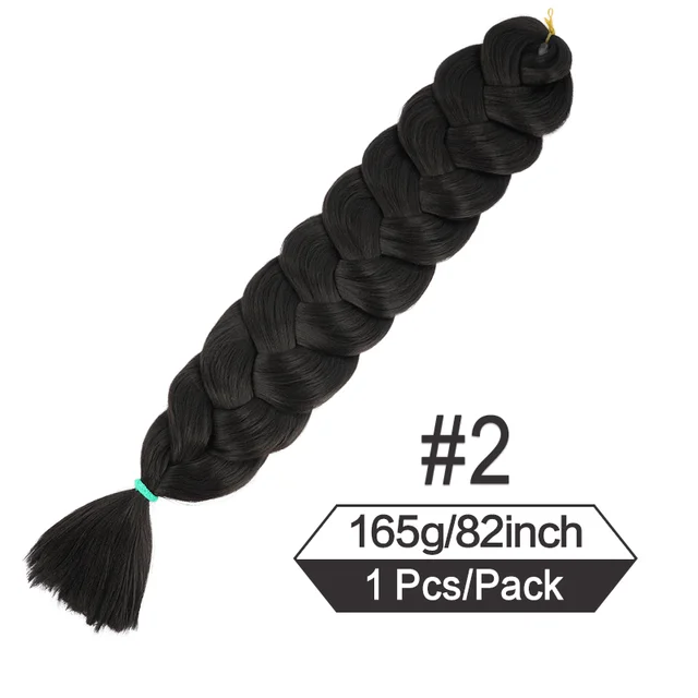 Imagen de Trenzas sintéticas de pelo trenzado Jumbo de 82 pulgadas de largo, extensiones de cabello de ganchillo, trenza preestirada de 165g, venta al por mayor para mujeres negras