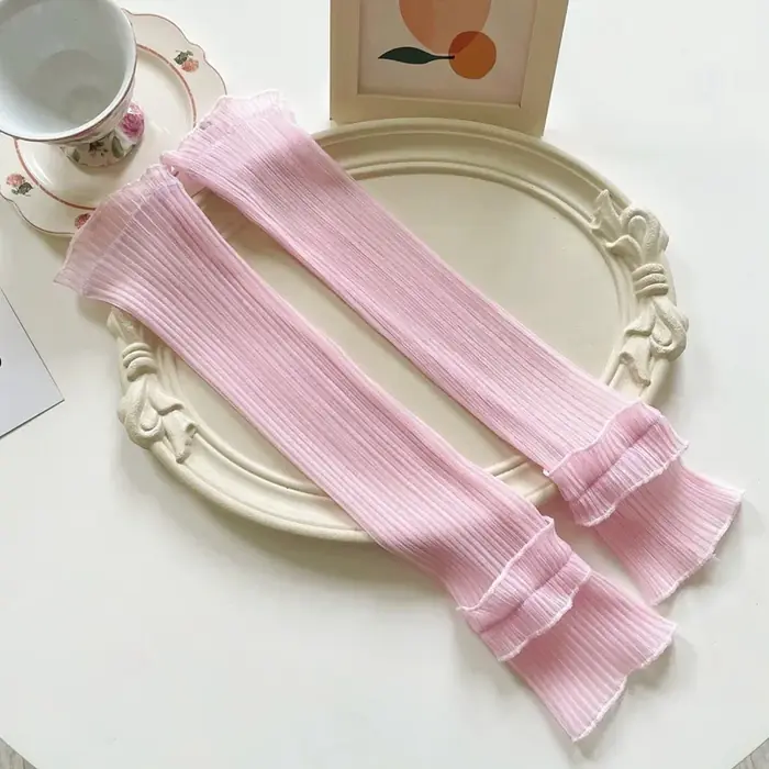 Image de Manches Longues Anti-UV en Soie Glacée pour Femmes
