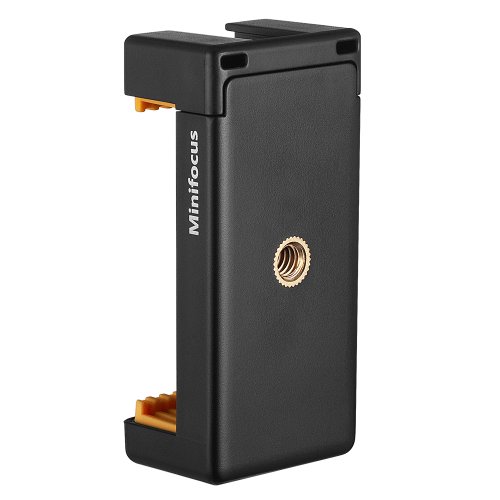 Imagen de Soporte para Teléfono Móvil con Adaptador de Montaje en Trípode para Vlogs, Zapata Fría y Orificios de Tornillo 1/4 para Smartphones, Iluminación LED y Micrófono