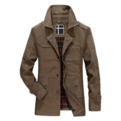 Image de Trench Coat Homme Élégant en Coton Pur