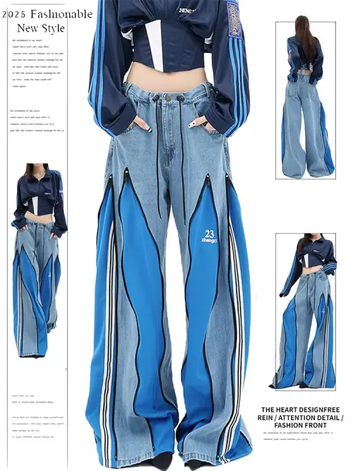 Image de Jeans Y2K Baggy Harajuku Femme - Style Grunge & Cowboy