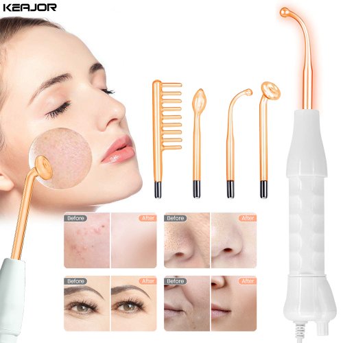 Image of Natural High-Frequency Facial Rejuvenation Wand for Acne Treatment, Skin Tightening & Wrinkle Reduction