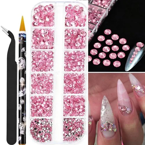 Rosa strass conjunto