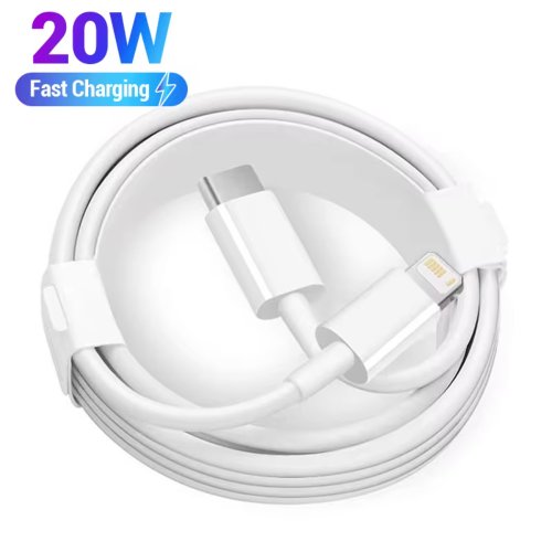 Afbeelding van Snelle USB-C naar Lightning oplaadkabel 20W PD voor iPhone 14, 13, 12, 11, Pro Max, X, XR en iPad – Data Sync & Snelle Opladen