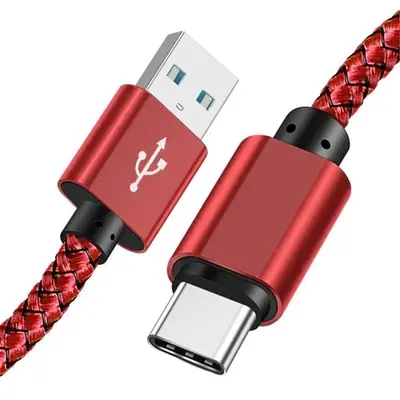 Câble USB-C Rapide en Nylon - Charge & Sync pour Smartphones