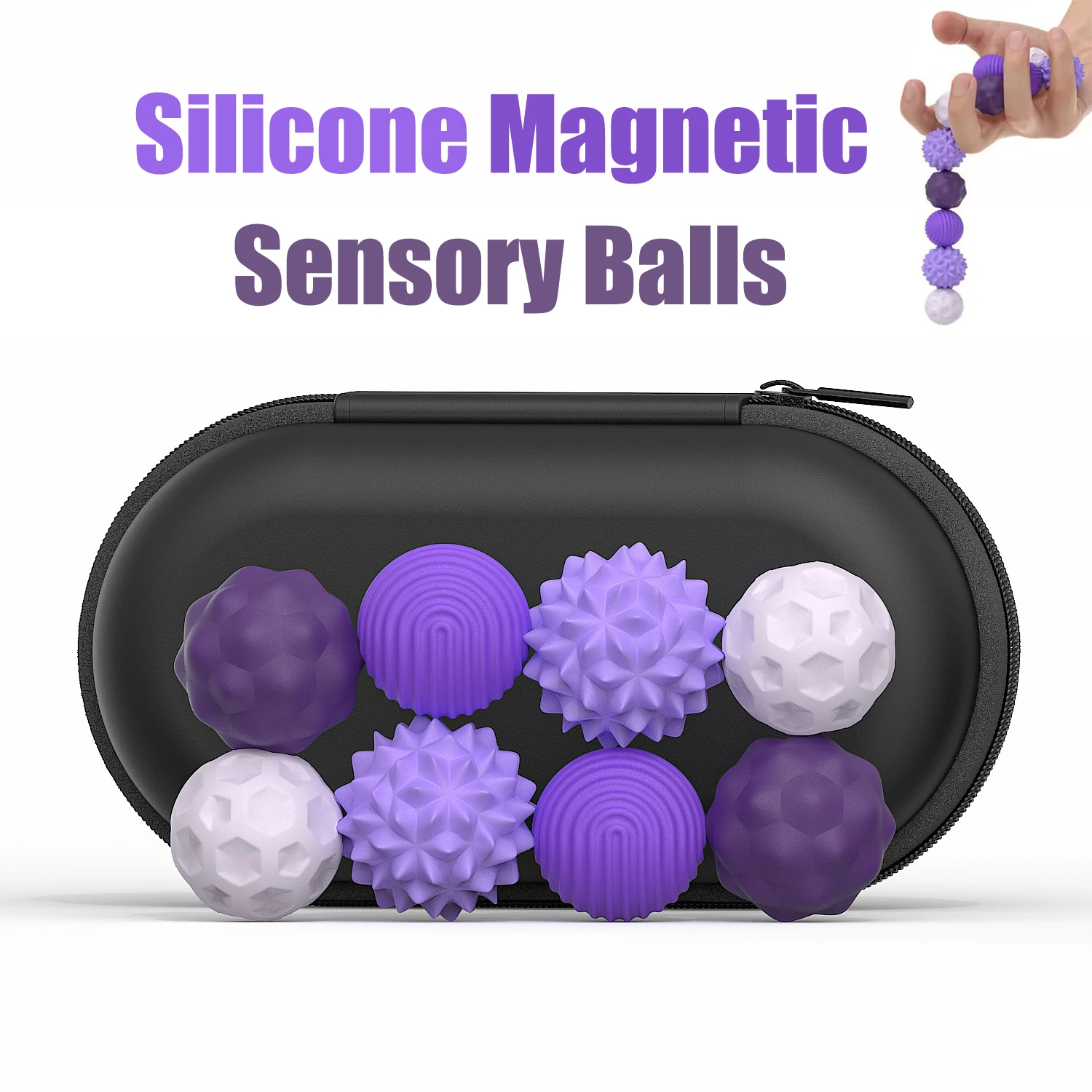 Magnetische Siliconen Zintuiglijke Ballen – Kalmerend Fidget Speelgoed voor Kinderen en Volwassenen met Autisme, Angst en Stress