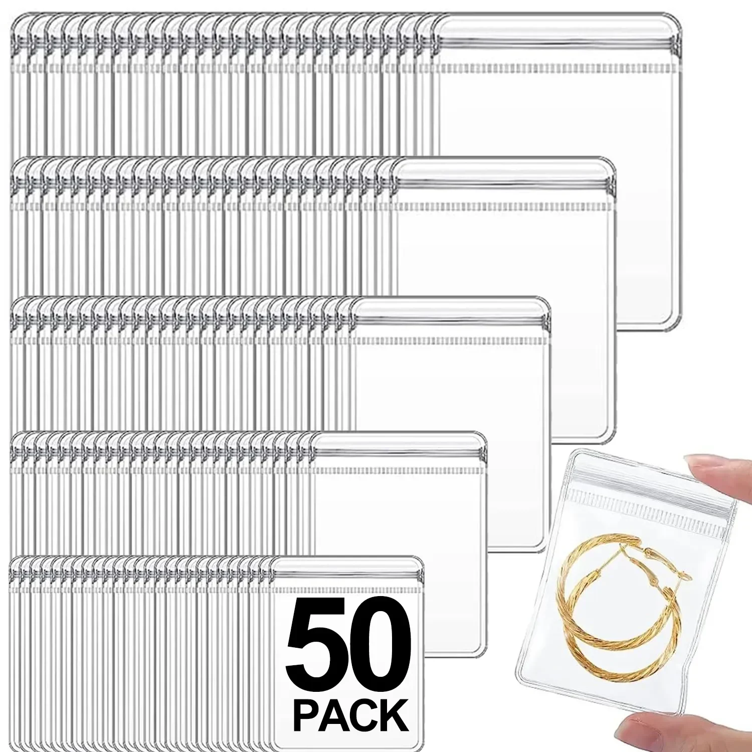 Afbeelding van Transparante PVC Sieraden Zakjes - Anti-Oxidatie Opslag voor Oorbellen, Hangers & Armbanden