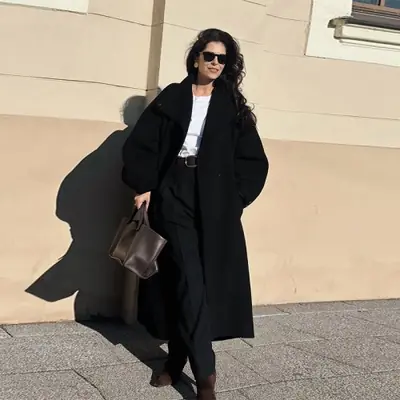 Image de Veste Longue Faux Daim Col Montant - Style Streetwear Élégant