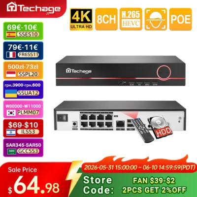 Image de NVR 4K 8CH POE - Enregistreur Vidéo Sécurité Maison