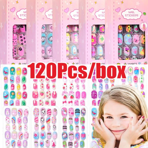 Afbeelding van Kawaii Fake Nagels voor Meisjes - Cartoon Prinses & Dieren Design