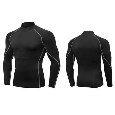 Image de T-Shirt Homme Col Roulé Compression Séchage Rapide