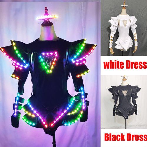 Immagine di Abito Luminoso LED Donna – Costume Colorato per Carnevale e Discoteca