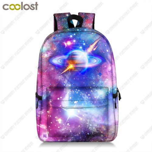 Imagen de Mochila Espacial con Diseño de Galaxia y Planetas para Niños, Niñas y Adolescentes - Mochila Escolar con Compartmente para Portátil, Ideal para Estudiantes y Viajes