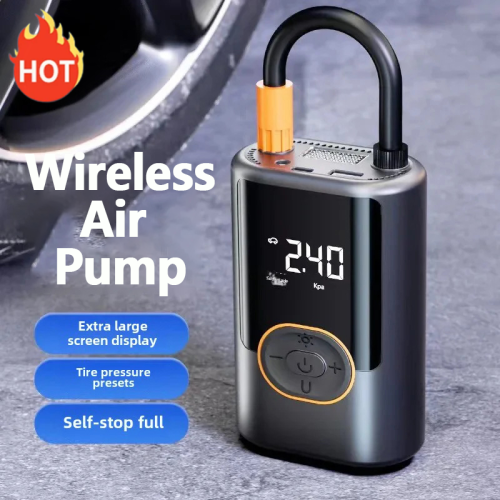 Image of Portable Digital Air Compressor with LED Light – Electric Tire Inflator for Cars, Motorcycles, Bicycles and More