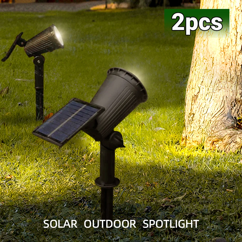Afbeelding van Zonnepaneel LED Spotverlichting IP65 Waterdicht Buiten RGB Landschapsverlichting met Verstelbare Helderheid voor Tuin, Palmbomen en Buitenruimte