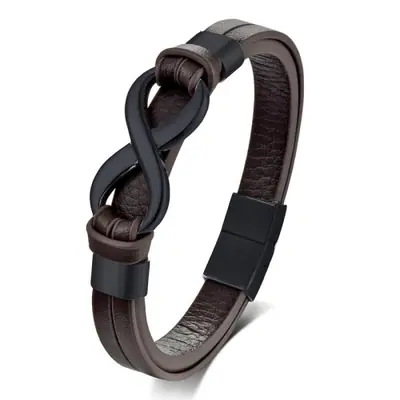 Image de Bracelet Cuir Personnalisé avec Noms - Cadeau Unique pour Hommes