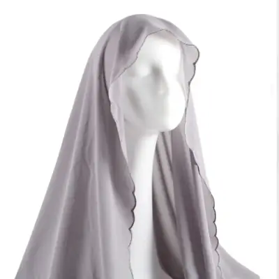 Image de Hijab Élégant en Mousseline de Soie - Châle Dentelle Uni