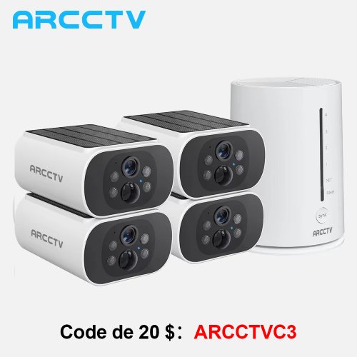 Image of 4MP Solar-Powered Wireless Security Camera Kit with Humanoid Detection, Siren Alarm, and Battery Backup for Outdoor Home Surveillance