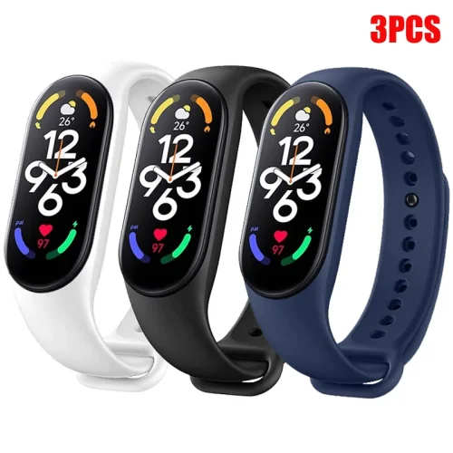 Image of 3Pcs Watchband For Mi Band 7 6 4 5 3 9 Bracelet Xiaomi Mi Band Strap Silicone Sport Replacement Wristband Smartwatch Accessories