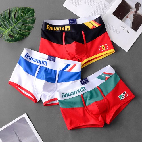 Afbeelding van Ademend katoenen herenboxerslipjes Kleuren van nationale vlag mannelijke boxershorts herenondergoed comfortabele boyshorts