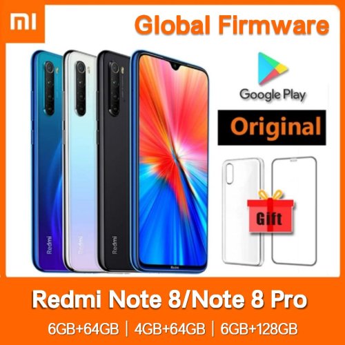 Image of Xiaomi Redmi Note 8/Note 8 pro Smartphone Global Firmware with Phone Case Original Android Phone 4000mAh Baterry Quad Cmaera