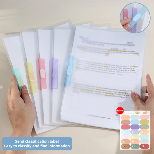 Image of 5-Pack A4 Rotating File Folder Set with 6-Piece Organizer for Students and Office Use – Efficient Document Storage for Tests, Reports, and School Supplies