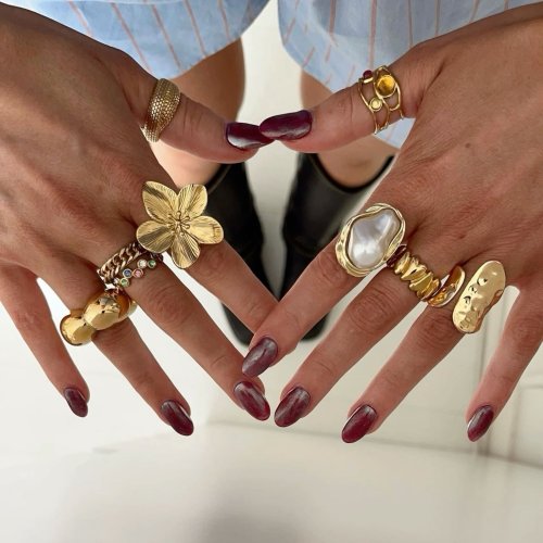 Bild von Eleganter Goldfarbener Ring mit Imitationsperle – Perfekt für Frauen