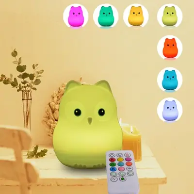 Image de Lampe Veilleuse Lapin LED - 9 Couleurs, Tactile & Rechargeable