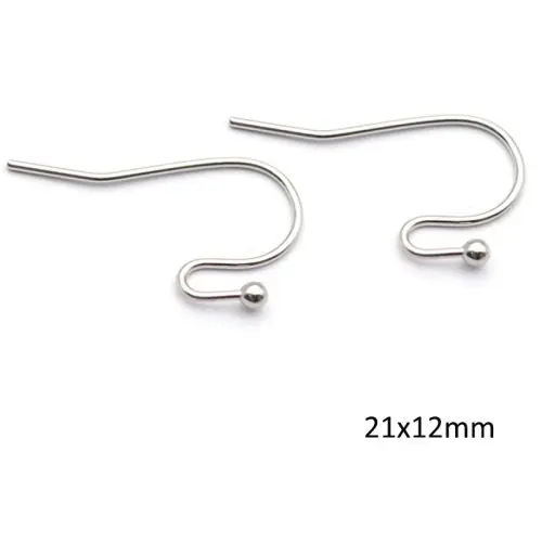 Image de Crochets pour Boucles d'oreilles - Lot de 50 en Acier Inoxydable
