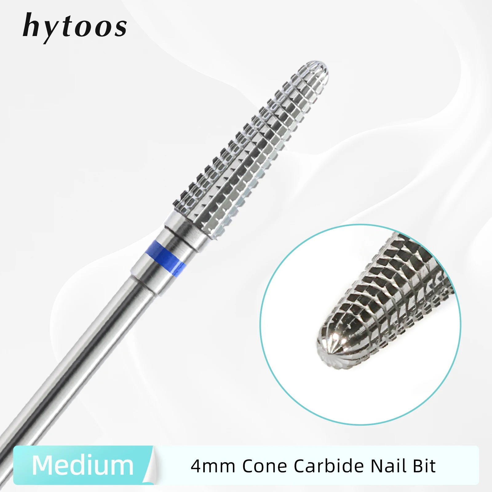 Immagine di Punta da Trapano per Unghie in Metallo Duro a Cono con Taglio Dritto – Accessorio Professionale per Manicure, Rimozione Gel e Polish, Ideale per Trapani Elettrici