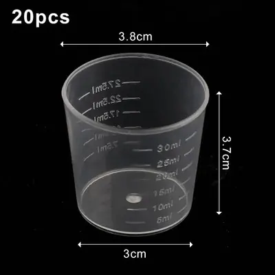 Image de Tasses à mesurer en plastique transparent - Idéal pour résine époxy et bijoux DIY