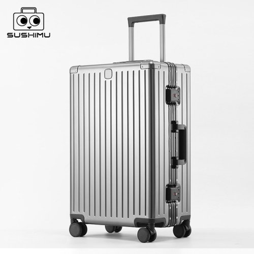 Image of SUSHIMU 100% Aluminum-magnesium alloy Travel Suitcase Rolling Luggage 20/24/28 inch Trolley Luggage Carry-On Cabin Suitcase