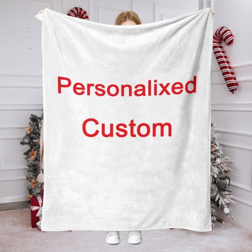 Immagine di Coperta Personalizzata in Flanella con Immagini a Scelta – Morbida, Calda e Adatta per Divano, Letto, Ufficio, Auto e Viaggi all'Aperto – Regalo Perfetto per Natale, Halloween, San Valentino, Matrimonio, Compleanno, Laurea