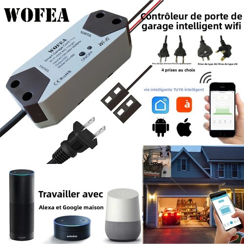 Image of Wofea Smart WiFi Garage Door Opener Switch Controller – Works with Alexa, Google Home, SmartLife & Tuya App – No Hub Required
