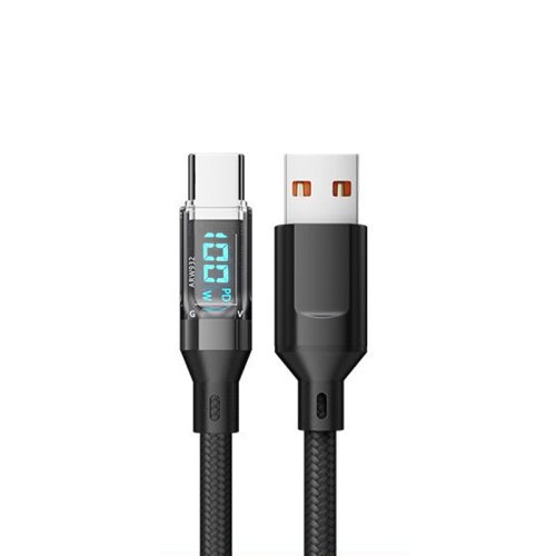 Bild von Oozcc LCD-Watt-Anzeige-Kabel mit bis zu 120 W Schnellladefunktion – USB-C auf Lightning und USB-A, kompatibel mit iPhone 14 Pro, Datenübertragung & Ladestatus-Display