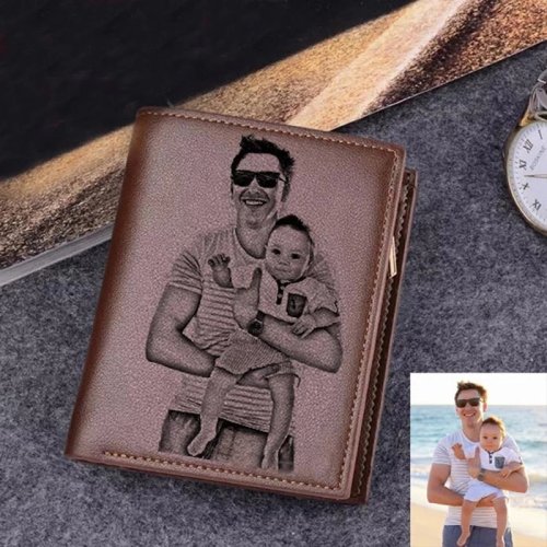 Image of New Custom Wallets Men High Quality PU Leather Engraved Name Wallets Men Short Purse Personality Wallet Luxury Fathers Day Gift
