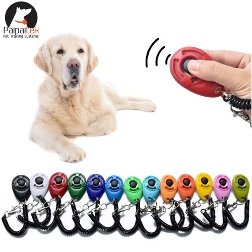Image of Natural Pet Training Clicker with Adjustable Wrist Strap – Effective Sound Trainer for Dogs and Cats, Reusable Plastic Clicker with Keychain Design for Positive Reinforcement Training