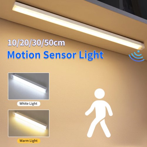 Afbeelding van Draadloos Oplaadbare LED Nachtlampje met Bewegingssensor – Sfeervolle Verlichting voor Kast, Garderobe, Keukentrap en Achtergrondverlichting in 10, 20, 30 of 50 cm