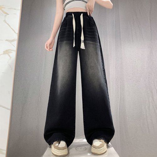 Afbeelding van Hoge Elastische Wasit Plus Size Jeans Voor Dames 2024 Herfst New Arrival Full Length Black Jeans Woman Streetwear Casual Denim Broek